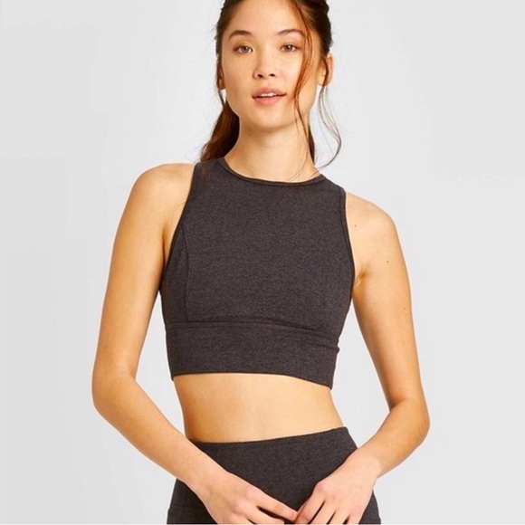 JoyLab Other - JoyLab Long Line Dark Gray Sports Bra with Cutout Back, Size XS